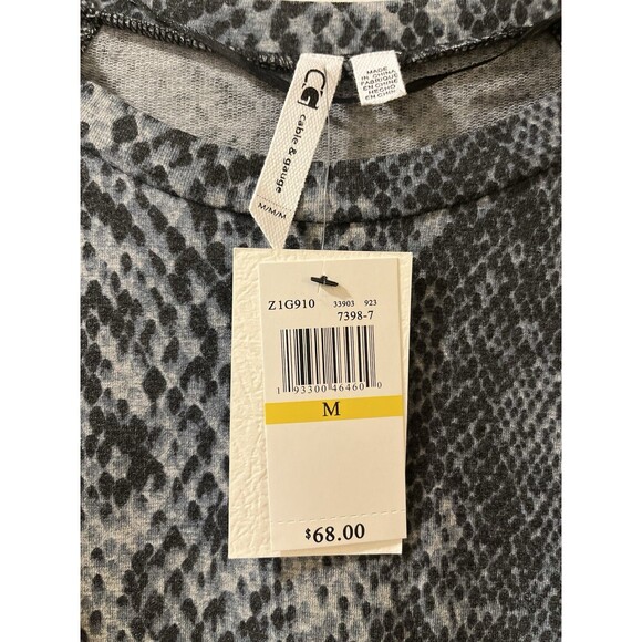 Cable & Gauge womens Short Mini Sheath Dress size Medium Gray Snakeskin Knit $68 - Picture 4 of 5